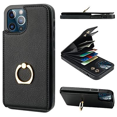  ONETOP Compatible with iPhone 12 Pro Max Wallet Case with Card  Holder,PU Leather Kickstand Card Slots Case, Double Magnetic Clasp and  Durable Shockproof Cover 6.7 Inch(Black) : Cell Phones & Accessories