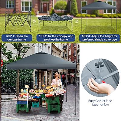 Outsunny 10' x 19' Pop Up Canopy with Easy Up Steel Frame, 3-Level Adjustable Height and Carrying Bag, Sun Shad, Party Tent for Patio, Backyard