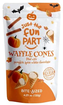 Just The Fun Part Waffle Cones, Strawberry White Chocolate, Bite-Sized - 4.23 oz