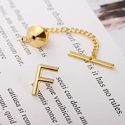 AMITER Men Tie Tack Initial Gold/Silver Tie Pin with Chain Clips for  Necktie, Bow Tie & Hat