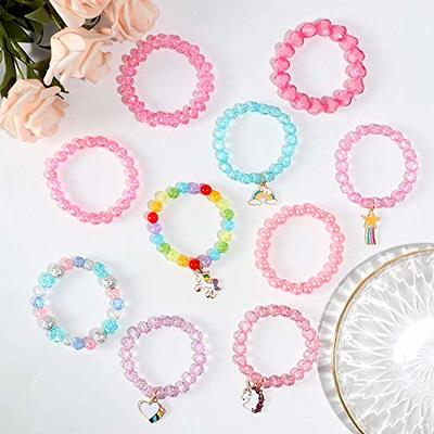 Rainbow Heart Bead Bracelets Toy Jewelry