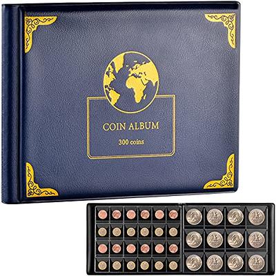 Coin Collection Book Holder for Collectors, 200 Pockets Coins Collecting  Album & 30 Sleeves Paper Money Display Storage Case for Coin Currency