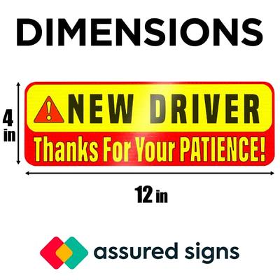 Signs Authority 12 Car Magnet Sticker for New & Beginner Drivers - 3 pack