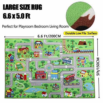 Capslpad Kids Rug Educational Play Rug 6.6' x 5' Traffic Road Kids