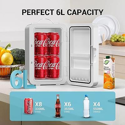 Asixxsix Mini Fridge, 4L Portable Cooler and Warmer Personal Makeup  Refrigerator with DC12V Car Plug for Food Skincare Cosmetic Beverage,  Beauty Fridge for Bedroom, Office, Car, Dorm (White US Plug) - Yahoo