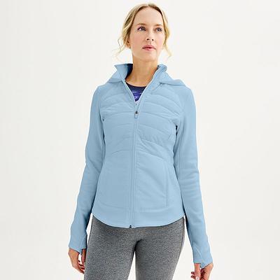 Women's Tek Gear Hooded Mixed-Media Jacket, Size: Medium, Light Blue -  Yahoo Shopping