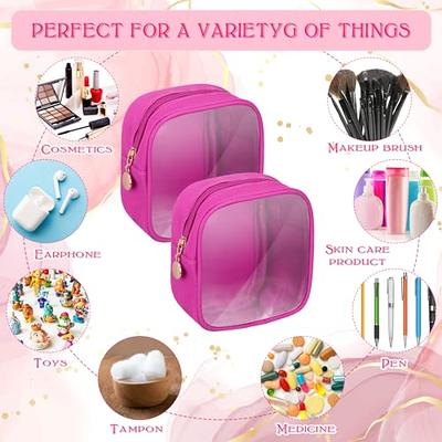 Clysee 8 Pcs Clear Mini Makeup Bag Oxford Cloth PVC Small Cosmetic