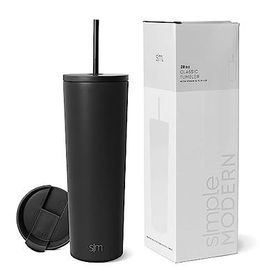 Simple Modern Classic Tumbler Insulated with Lid and Straw - Midnight Black  28oz