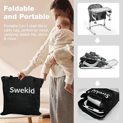 Swekid 3-in-1 Portable High Chair for Babies & Toddlers, Baby Hook Clip on  Fast