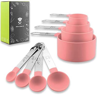 Set of 10 Pieces Plastic Measuring Cups and Spoons Set Measuring Cup Spoons Kitchen  Measure Spoons Set Kitchen Measuring Tool for Home Kitchen Cooking Baking,  Flat Bottom Measuring Cup, Black - Yahoo Shopping