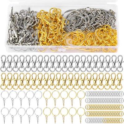 100PCS Gold Swivel Clasps Lanyard Snap Hooks with Key Rings, Key Chain Clip  Hooks Lobster Claw Clasps for Keychains Jewelry DIY Crafts