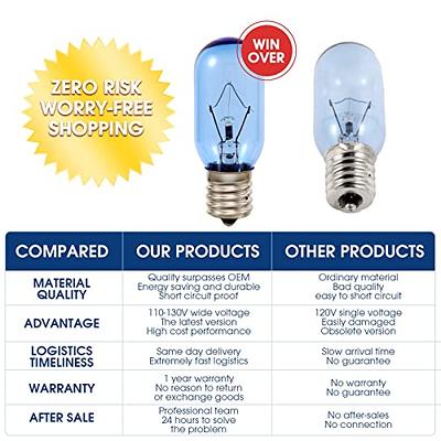 Txdiyifu T8 25W Refrigerator Light Bulb 297048600 241552802 Replacement for  Whirlpool KitchenAid Electrolx Kenmore Frigidaire Light Bulb (2 Pack) -  Yahoo Shopping