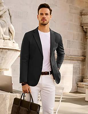 GIANTHONG Jackets for Men Mens Long Sleeve Pullover Black Blazer