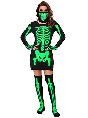 SK47220-BLK Day of The Dead Skull Halloween Costume Fishnet Tights