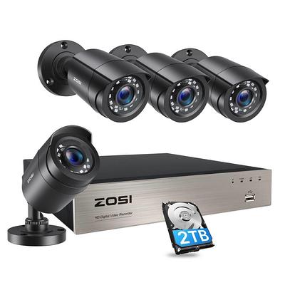 ZOSI H.265+ 8-Channel 5MP-LITE DVR 1TB Hard Drive Security Camera System  with 4X 1080P Wired Bullet Cameras, Remote Access 8VM-106W4S-10 - The Home  Depot