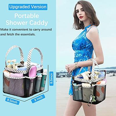 Haundry Mesh Shower Caddy Bag, Large College Dorm Bathroom Caddy Organizer  with Key Hook and 2 Oxford Handles, 8 Basket Pockets, Portable Hanging