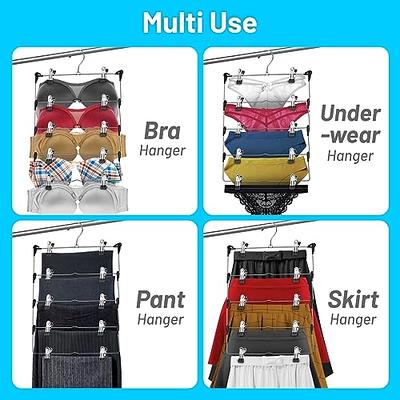 4-Tier Skirt Hangers with Clips Pant Hangers Space Saving Multiple