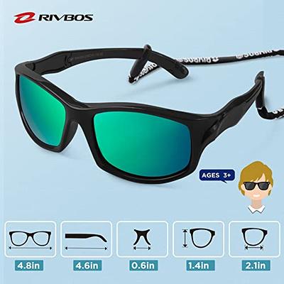 RIVBOS Kids Sunglasses with Strap Polarized UV Protection Flexible