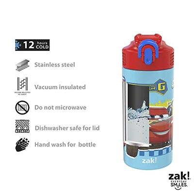 Zak! Designs Zak Designs 188 Stainless Steel Kids Water Bottle with Flip-up  Straw Locking Spout
