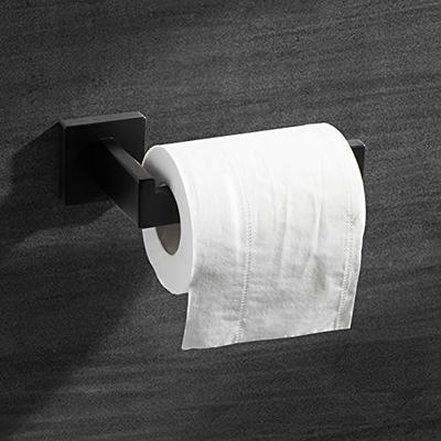 Acehoom Freestanding Stainless Steel Toilet Paper Holder in Matte Black