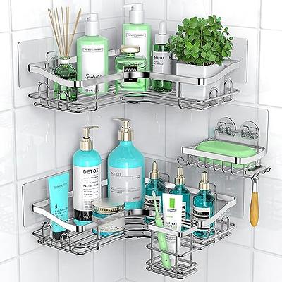  Cuukie Acrylic Bathroom Shower Organizer - Wall Mounted Shelves  and Shampoo Holder, No Drilling or Rust : Home & Kitchen