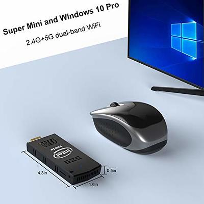 Mini PC Stick Pocket PC with Intel Atom Z8350 & Windows 10 Pro 4GB RAM 64GB  ROM Support Auto-On After Power Failure,Support 4K HD,Dual Band WiFi