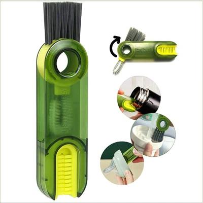 3 In 1 Tiny Bottle Cup Lid Detail Brush Straw Cleaner Tools,  Multi-functional Crevice Cleaning Brush