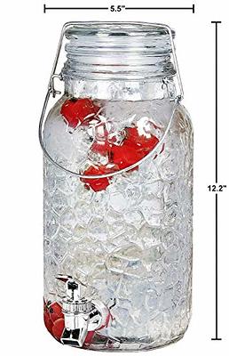 Estilo 2 Gallon Drink Dispenser, Glass Mason Jar Beverage  Dispenser, Clear - Leak Free Spigot and Lid, Strong Glass for Parties,  Weddings, and Picnics: Iced Beverage Dispensers