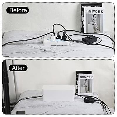 Cable Management Box Small White Cable Organizer Box For Extension Cord  Power