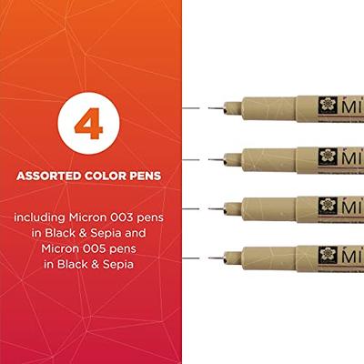 SAKURA Pigma Micron Plastic Nib Pens - Archival Black and Colored Ink Pens  - Pens for Writing, Drawing, or Journaling - Black and Assorted Colored Ink