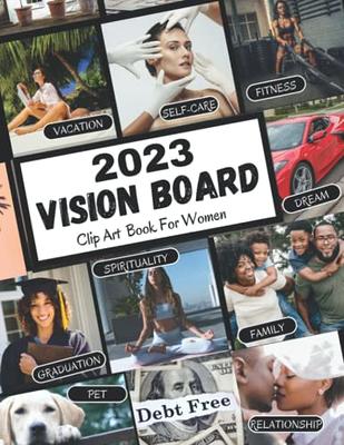 2023 Vision Board Clip Art Book for Black Men: 250+ Pictures Quotes Motivation | Manifesting & Affirmation Journal | Vision Board Supplies | Boar