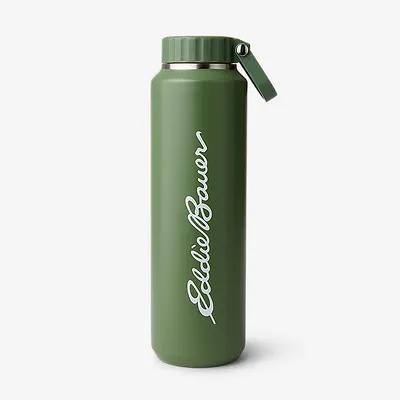 Eddie Bauer 17 oz Glass Bottle - Bamboo Lid with Straw - Periwinkle - Size One Size