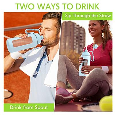 SUNWILL Insulated Water Bottle with Straw 32oz, Stainless Steel Water  Bottles for Sports, Travel & Gym, Wide Mouth Flask with 2 Lids (Straw &  Spout