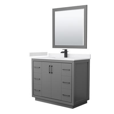 Project Source 30-in Gray Single Sink Bathroom Vanity with White Cultured Marble Top | R39 VBCU3018