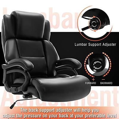 400Lbs Big and Tall Office Chair Wide Spring Seat Executive Office Chair  Back Support Home Office Desk Chair for Heavy People Computer PU Leather  Chair with Heavy Duty Casters 360 Swivel Chair (