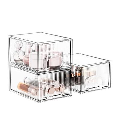 BINO THE MANHATTAN SERIES Acrylic Makeup Drawer Organizer-3 Large 2 Small  Drawer, Clear Beauty Organizers and Storage, Cosmetic & Makeup Drawer, Home Organization