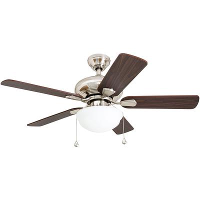 Harbor Breeze Armitage 52-in Brushed Nickel Indoor Flush Mount Ceiling Fan  with Light (5-Blade) in the Ceiling Fans department at