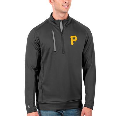 Men's Antigua White/Gray Pittsburgh Pirates Bender Quarter-Zip