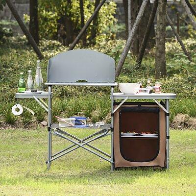 Foldable Table Storage Net Storage Net Portable Shelf Bag Stuff Mesh for  Picnic Outdoor Camping Barbecue Kitchen Folding Rack