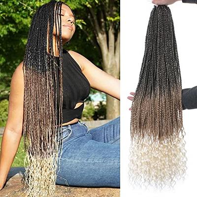 Crochet Box Braids 18 Inch 8 Packs Goddess Box Braids Crochet Hair  Prelooped Crochet Hair 3x Box Braided Crochet Hair Synthetic Braiding Hair  Crochet Hair for Black Women 18 Inch (pack of 8) 1B