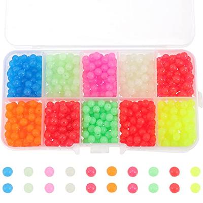 AGOOL Fishing Beads Assorted Set, 1000pcs Glow Beads Fishing Bait Eggs Soft  Plastic Oval Round Luminous Beads Fishing Line Beads Fishing Lures Fishing