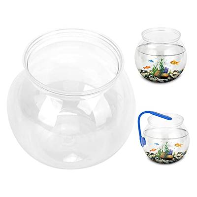 Tnfeeon Mini Fish Tank,Classic Drum Style Fish Bowl Transparent