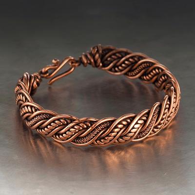 Copper wire wrapped bracelet for him her Unique handmade woven wire jewelry  Unisex bracelet Wire Wrap Art design - 18 cm - Yahoo Shopping