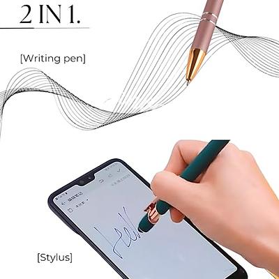 12 Pieces Stylus Pen Crystal Ballpoint Pens Retractable Touch Screen Pens Capacitive Diamond Writing Pens Music Note Ballpoint Pen 2-in-1 for