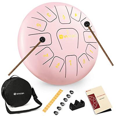 Lronbird Steel Tongue Drum 6 Inch 8 Notes Hand Drums with Bag Sticks Music  Book, Sound Healing Instruments for Musical Education Entertainment