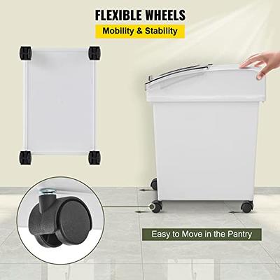 VEVOR 2 Pack Ingredient Bin with Casters 10.5 Gal Mobile Restaurant Kitchen Flour Bins