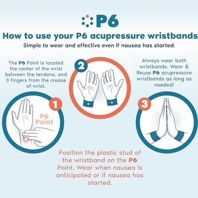 Motion Sickness Wristband, Anti-Nausea Acupressure Wrist Band for Nausea  Relief, Dizziness and Vomiting from Car Boat Flying Travel Sickness (Pink