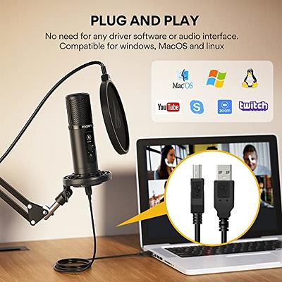 Fifine Microphone Set, Gaming Streaming USB PC RGB Microphone Kit on  Mac/Windows, Computer Condenser Cardioid Mic with Arm Stand, Shock Mount,  for Music Recording, Podcast, -A6T White : : Musical  Instruments, Stage