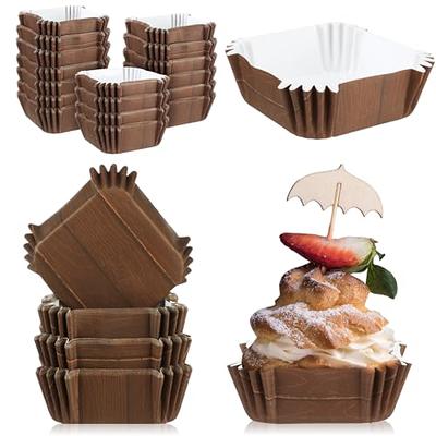 100Pack Paper Baking Cups Greaseproof, Large Cupcakes Liners Disposable  Cake Cups Perfect for Muffins, Cake Balls, Snacks, Recyclable - 50pc  Black,50pc White 