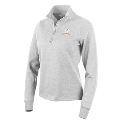 Baltimore Ravens Antigua Action Quarter-Zip Pullover Sweatshirt - Oatmeal